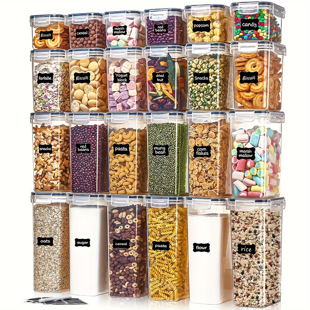 Commercial Kitchen Organization - 24個入り食品保存容器 12箱 12蓋 気密パントリーオーガナイザー キッチンアクセサリー ガジェットツール