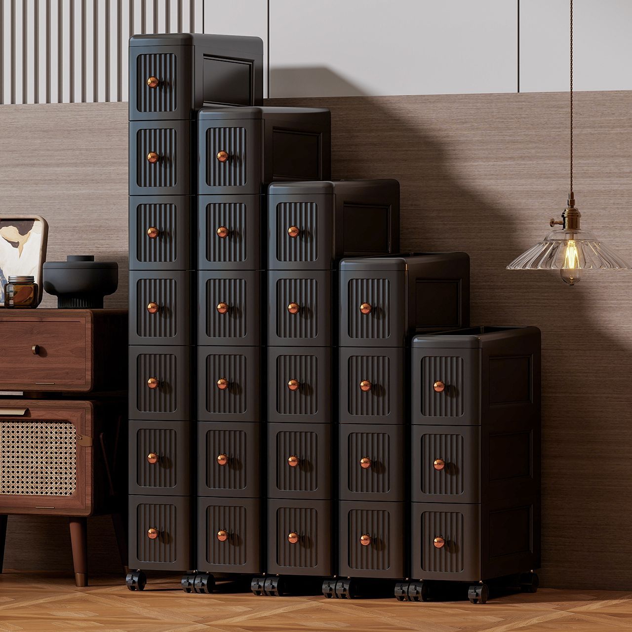Commercial Kitchen Organization - 15CMの狭い隙間用引き出し収納キャビネット – キッチン、バスルーム、リビングルーム用の多層ローリングオーガナイザー、スリムな省スペースユニット