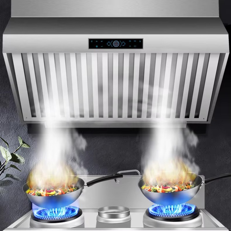 Commercial Kitchen Hood - 1.5mステンレス製排気フード業務用厨房レンジフードホテルダブルモーター大型吸排気レンジフードタッチ式