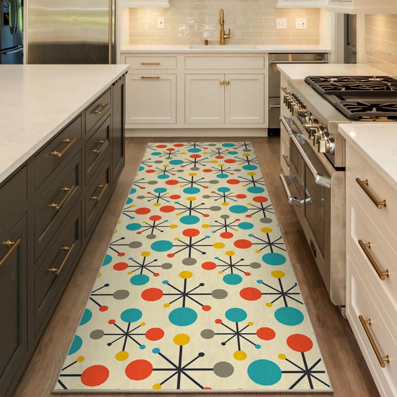 地中海の花柄ランナーラグ緑の背景青白の蔓模様カーペット滑り止 - Commercial Kitchen Background のレビューと価格