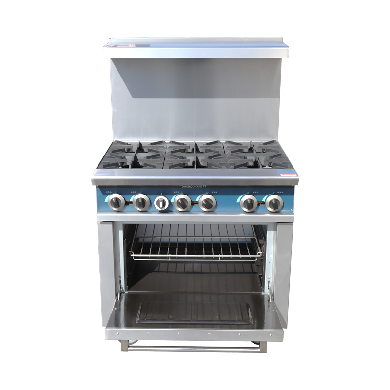 業務用厨房機器　自立型ステンレス製6口コンロ付きオーブン - Commercial Kitchen Oven のレビューと価格