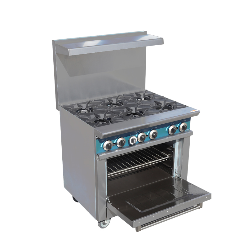 業務用厨房機器　自立型ステンレス製6口コンロ付きオーブン - Commercial Kitchen Oven のレビューと価格