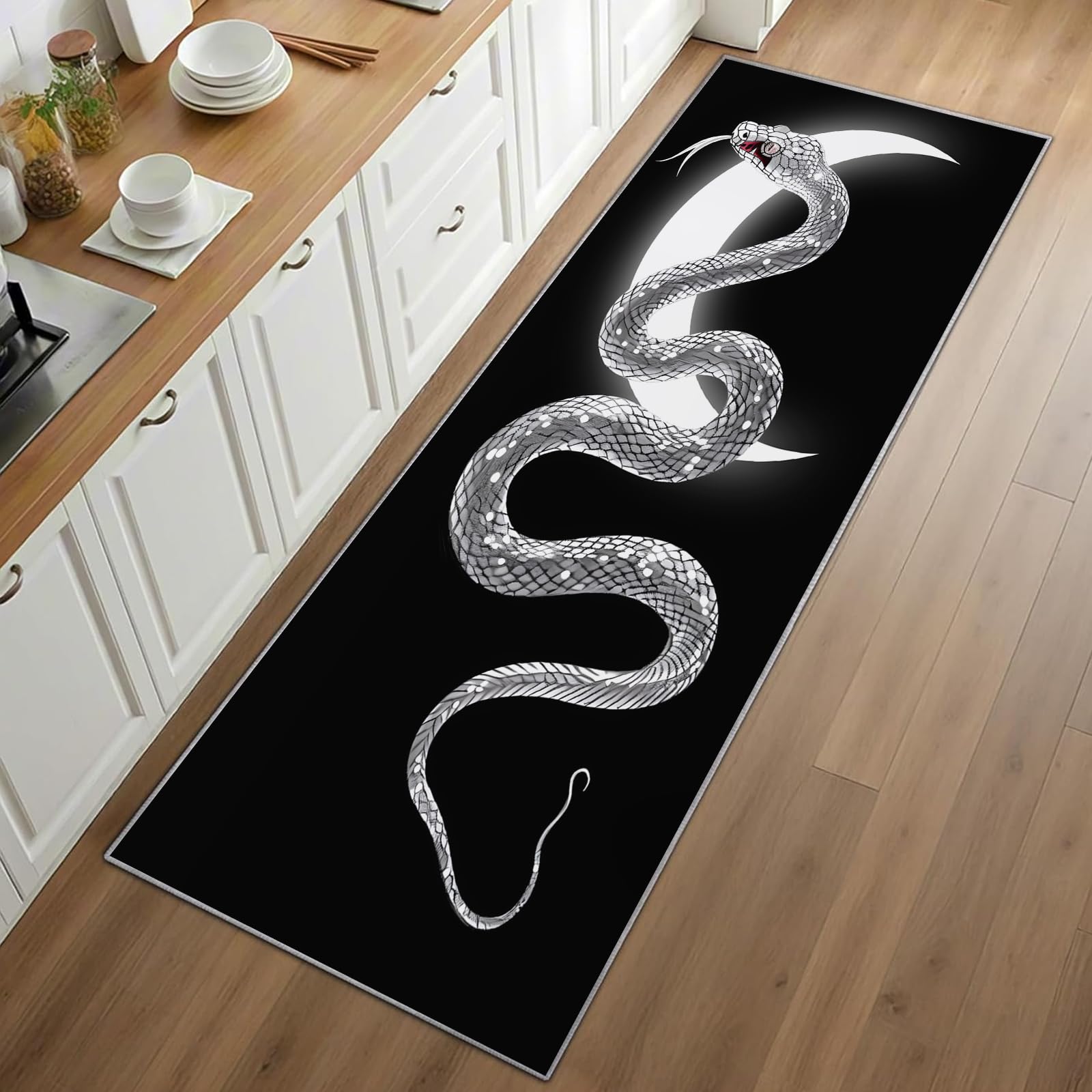 ゴシックスネークランナーラグ黒背景華やかなボーダーパターンカ - Commercial Kitchen Background のレビューと価格