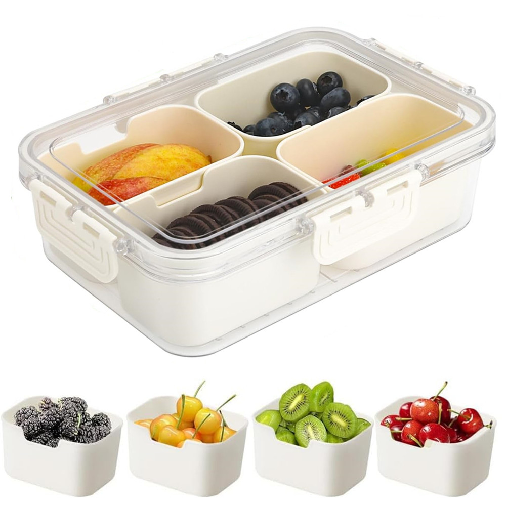 ポータブル食品保存箱、スナック収納ボックス、蓋付き4つのコン - Commercial Kitchen Organization のレビューと価格