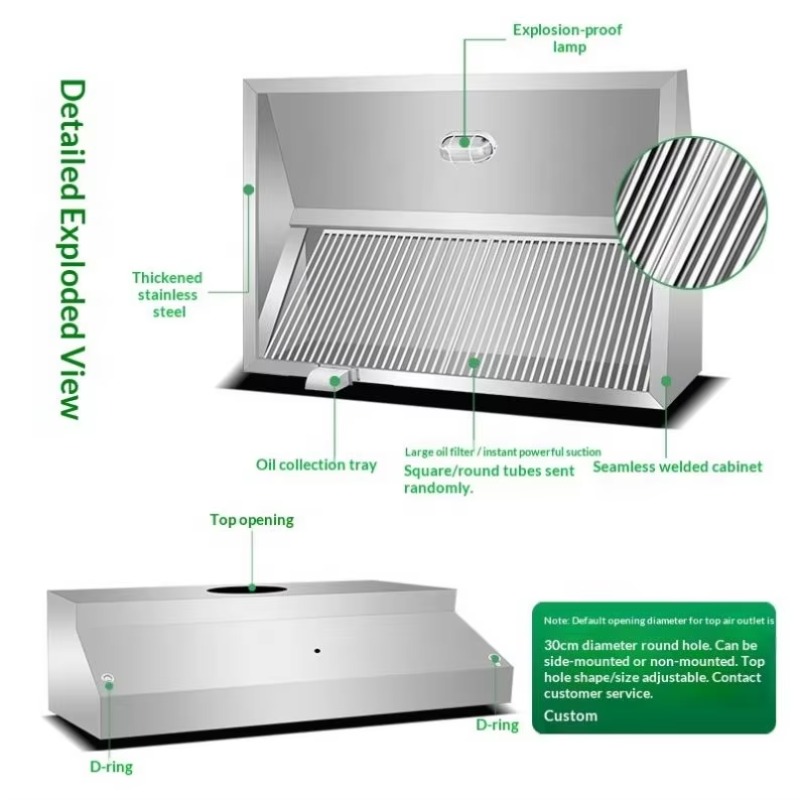 業務用カスタマイズ可能なキッチン壁掛けステンレス鋼製コンビネ - Commercial Kitchen Hood のレビューと価格