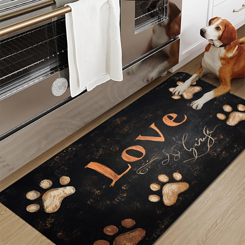 猫犬の足跡パターンキッチンカーペットマットラグ家の装飾ヴィン - Commercial Kitchen Background のレビューと価格