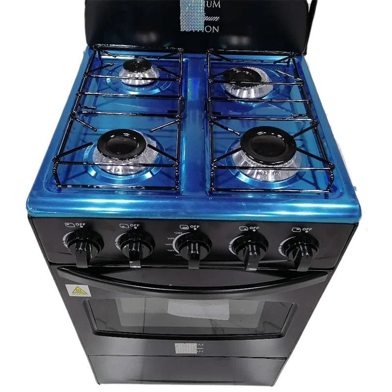 4口バーナー自立型一体型ガスコンロ、オーブン付きステンレス鋼 - Commercial Kitchen Oven のレビューと価格