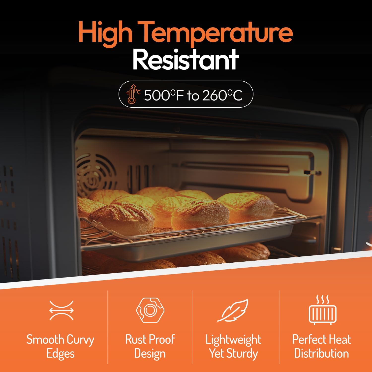 フルサイズ業務用アルミ製ベーキングシートパンセット、大型18 - Commercial Kitchen Oven のレビューと価格