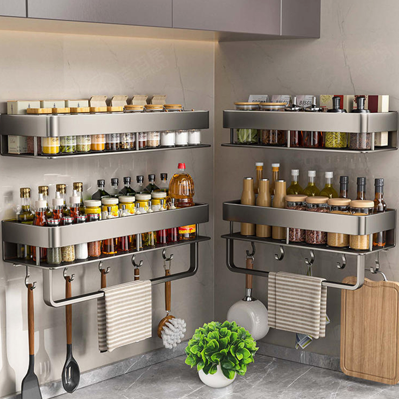 アルミ製キッチンラック キッチン棚 トイレ収納 穴あけ不要  - Commercial Kitchen Rack のレビューと価格