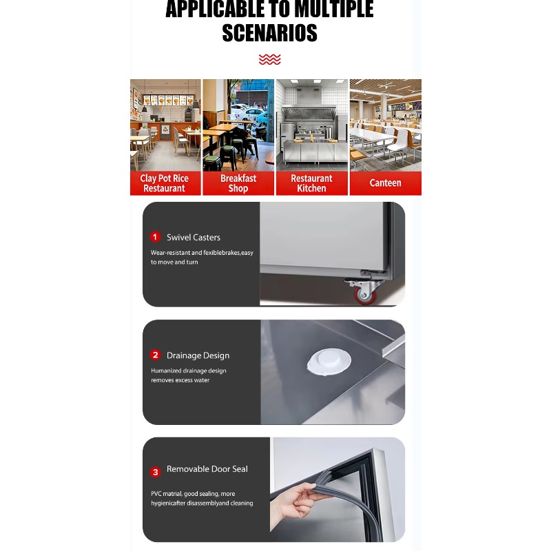業務用電気式ステンレス製両開き断熱フードウォーマーカート大容 - Commercial Kitchen Warmer のレビューと価格